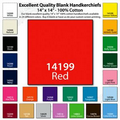 14"x14" Blank Solid Red Imported 100% Cotton Handkerchief